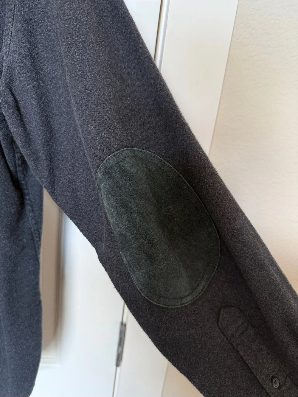 J. Crew Black Long-Sleeve Button-Down Shirt with Elbow Patches